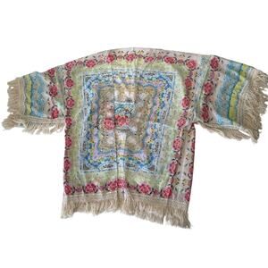 NWT Boho Kimono Fringe Bottom Cardigan Swim Coverup Festival Light One Size